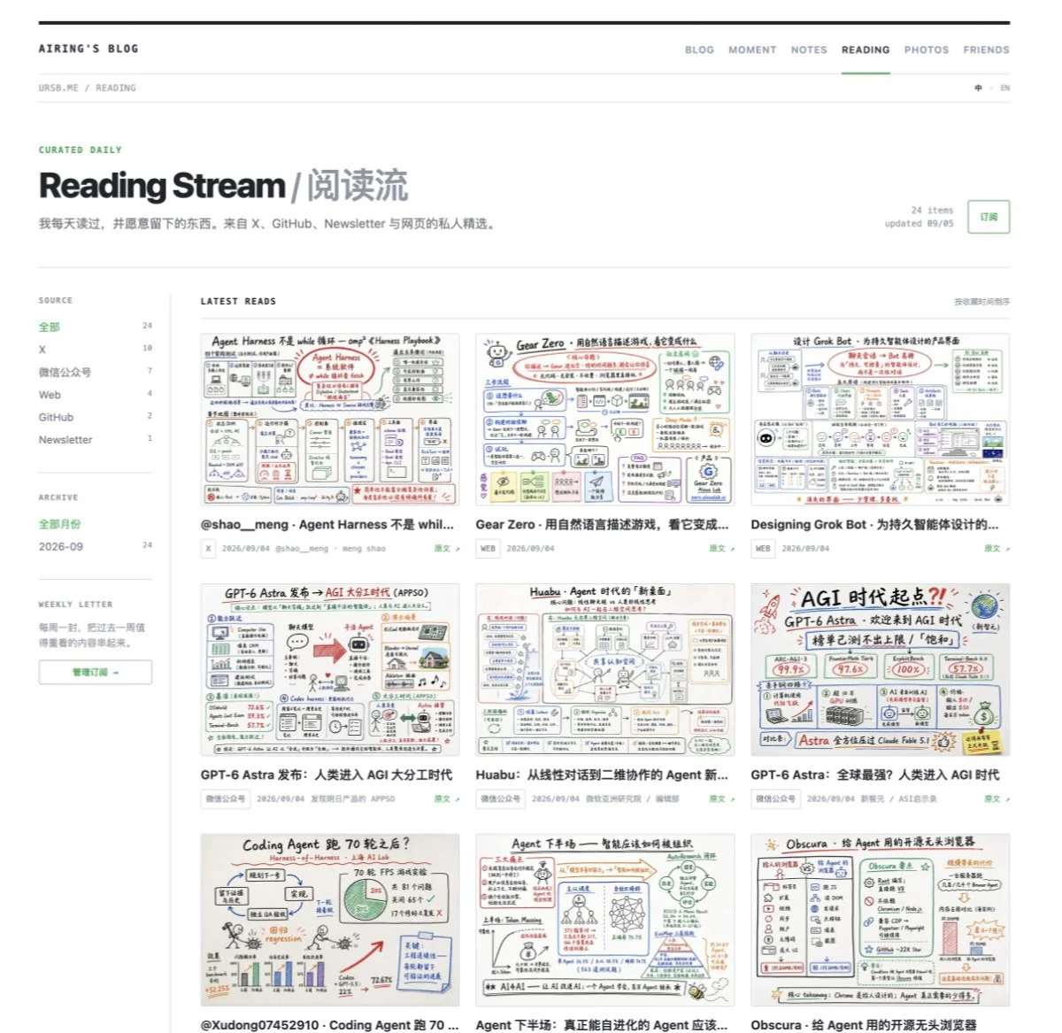 Reading Stream: keeping a record of what I've been reading on the blog.